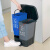 四分类垃圾桶垃圾分类垃圾桶带盖商用客厅大号干湿脚踏公共场合厨 60L蓝灰(可回收+其他)组装款