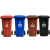 户外大号分类垃圾桶加厚商用240升干湿分离桶小区120L带盖环卫桶 100L特厚绿色厨余垃圾+盖 +实心轮轴