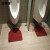 安赛瑞 小便池地垫 办公商场酒店吸水防滑尿斗垫 50×60cm 公共卫生间脚垫 方钻红色六边形26816