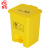 30L废物垃圾桶脚踩带盖塑料垃圾箱小区实验室15L废物回收箱污物桶 黄色30L垃圾桶【脚踏式】