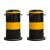聚远 JUYUAN 1001 钢管警示柱 黄黑色隔离桩 路桩 铁立柱防撞柱 219×400mm 壁厚1.5 活动式 不含膨胀螺栓