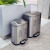 不锈钢办公两分类脚踏垃圾桶厨房分类家用二合一干湿分离商用脚踩大容量 脚踩20+20升（圆角边）
