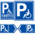 无障碍停车位指示标识残疾人专用车位地面标志提示警示警告反光牌 无障碍停车位标牌 30x60cm