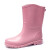 冰禹 雨鞋 女款中筒雨靴 轻便防水防滑成人胶鞋 粉红色 39码 BH-129
