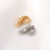 高品质18K包金微镶双环可打开珍珠扣手工diy手链项链收尾连接扣头 白金色双环款（一个）