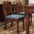 雅尘家居美式桃花芯木实木餐桌椅组合套装长方形家用饭桌小户型 一桌四椅 1.35m 复古胡桃色