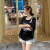 索宛亦（SUOWANYI）夏装韩版大码200斤宽松短袖t恤女胖MM小心机蕾丝拼接网纱露背上衣 白色 M80100