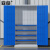 亚岳重型工具柜子车间储物柜带挂板铁皮柜加厚工厂零件收纳柜工业汽修通门带网蓝白色