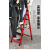 梯子家用折叠梯室内人字工程梯便携多功能小楼梯叉伸缩加厚扶梯凳 红色四步梯