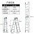中创梯子铝合金加厚折叠室内多功能工程梯双侧人字梯直梯两用 加厚6步TCL-06人字梯使用高