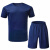 安美尚（ams）火焰蓝色夏季套装男速干短袖圆领运动T恤短裤体能作训服175/100定做