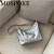 MOSPOKE银色包包女小众韩版新款大容量单肩包女百搭时尚褶皱软面 银色