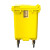 Supercloud 加厚物业小区环保分类塑料带盖医疗环卫户外垃圾桶大容量商用 黄色660L