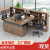 财务办公桌办公室桌椅组合简约现代职员员工工位电脑桌双人办公桌 1.4米7字型3人位（含侧柜+椅子 1.5米双人位+柜+椅子
