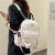 酷奇袋鼠（KUQIDAISHU）双肩包女2024新款大容量背包欧美时尚潮流印花书包皮质软皮旅行包 白色 送挂件