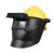 承琉自动变光电焊面罩头戴式可翻盖配安帽高空作业护眼氩弧焊工 插槽款+蓝色安全帽