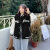 百丽驼美士（BALITOMMS）轩辰大码女装新款韩版撞色棒球服胖妹妹个性拼色上衣休闲外套 黑色 XL