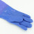 赫思迪格 PVC加长加绒防水手套 加厚防滑冬天清洁洗车手套水产手套袖劳保用品  蓝色1双 JG-1690