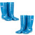沸耐笙 FNS-04865 塑胶高筒圆头平跟防水雨鞋 网纱纯色通用PVC雨靴 蓝色 39 双
