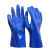 耐油耐酸碱工业劳保手套橡胶杀鱼加厚耐用防腐蚀化工耐磨胶皮防水 蓝色浸塑磨砂（10双） XL
