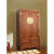 现代中式香樟木大衣柜两门全实木简易储物衣橱新古典家具整体 花梨色100*60*198