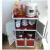 放碗柜厨房橱柜简易柜子储物柜置物架收纳柜多功能组装经济型 三层六门红色52*35*104cm