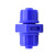 鸣固 全塑钢快拧直通接头蓝色锁母式POM点胶阀进料PU管硅胶管接头 BPS-L-08-01