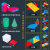 正方体长方体数学教具认识图形单元套装表面积展开图五年级下册圆锥圆柱体立体几何磁性框架拼接折叠积木模型 【表面积展开九件套+体积容量单位+圆锥演示器+圆柱