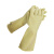 三蝶153工业橡胶手套 加长耐酸碱手套 渔业防水防滑手套卷边 5双 60cm 米黄色 定制