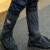 高筒防雨鞋套雨季外穿户外加厚下雨天耐磨防水防滑神器通用鞋雨靴 黑色XL