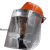 耐高温防护1000度铝箔冶炼面罩钢消防火冶金电焊面罩锅炉前工隔热 铝箔面罩（茶）+耐温安全帽