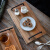 CH日式咖啡厅家用早餐面包点心寿司相思木托盘茶盘长形双耳带把 相思木托盘-白色把手小号