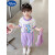 DISNEY迪士尼（Disney）女童夏季套装2024新款儿童洋气时髦运动休闲套装 紫色 90适合身高80-90年龄1岁半-2岁左