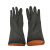 联利牌 双色耐酸碱 工业橡胶防油防化双层胶皮手套 黑色 45cm中袖 1双