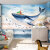 初尚北欧儿童房壁纸海洋云朵鲸鱼男女孩壁画客厅卧室墙布背景墙纸 拼接-加厚无纺布/㎡