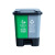 分类垃圾桶家用脚踏式干湿分离街道双胞胎塑料垃圾桶不含税运 绿灰