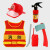绿野客儿童消防安全帽 儿童消防玩具帽消防员头盔幼儿园安全教育角色过 红色套装5