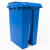 金诗洛 脚踏分类垃圾桶 蓝色30L可回收物 分类连体塑料环卫垃圾箱 KT-309