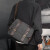 IK阿·玛尼尼时尚休闲帆布单肩包 男韩版电脑包文件旅行包C·K爱· 黑灰色帆布-
