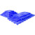 垫仓板防潮板塑料垫板 平板网格加厚超市地下室台堆高宠物托盘 2号小垫板圆孔0蓝色 400*400*50