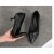 新款前台工作鞋女新款黑色高跟鞋细跟单鞋中跟职业网红尖头上班鞋 B555-1黑色    5 厘米 34