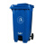 240L户外垃圾桶带盖带轮环卫大号垃圾箱移动分类大型废物桶100升 60L加厚脚踏桶无轮灰色