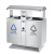 304不锈钢三四分类垃圾桶 室内可回收纳筒户外果皮箱物业环保双筒 304不锈钢85*36.2*97cm