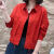 冉囱t恤女2024夏季新款显瘦的春装短外套Polo领衬衣宽松薄款衬衫洋气 桔红色 XL 90-110斤