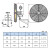 汉河 摇头扇 壁挂式风扇工业排风扇 单位：台 定制 FB-500/220V 落地式
