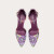 Lily Wei紫色高跟鞋女中空一字带凉鞋印花水钻大码时髦夏款 紫色【跟高3cm】 42【7天左右发出】