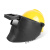 高空作业电焊面罩氩弧焊变光头戴式插配安全帽面屏电焊帽焊工专用 黄安全帽+插槽式高空面罩