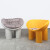 苏旅大象凳子北欧设计师椅子大象象腿椅子民宿工作室休闲沙发单人椅凳 明黄色+灰色坐垫