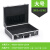 手提式铝合金工具箱带锁保险箱子文件箱仪器设备箱多功能安全 大号黑色48*35*15cm
