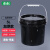 水杉5L黑色pp大口塑料桶圆桶5升工业涂料油墨化工密封机油桶带盖避光桶